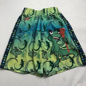 Reversible Lifestyle green blue gradient lizard youth lacrosse shorts